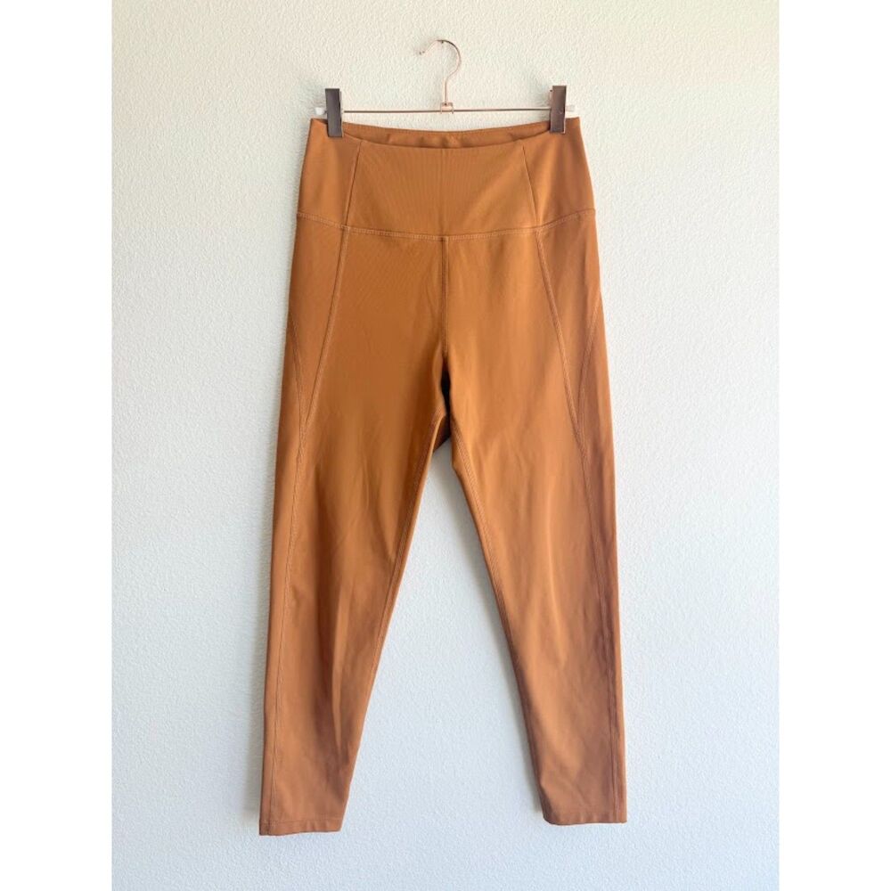 Girlfriend Collective Compressive High Rise Leggings in Saddle Orange size M